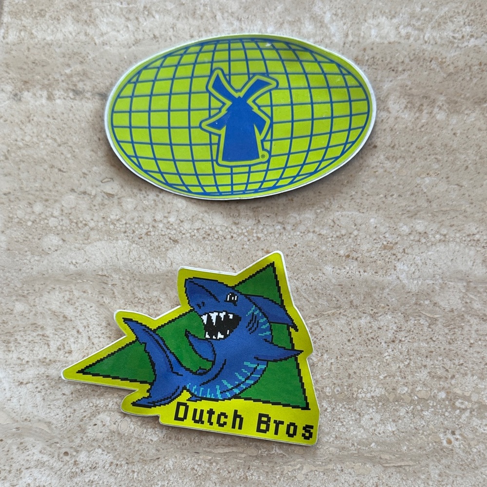 Dutch Bros Blue Shark and Windmill Sticker Set